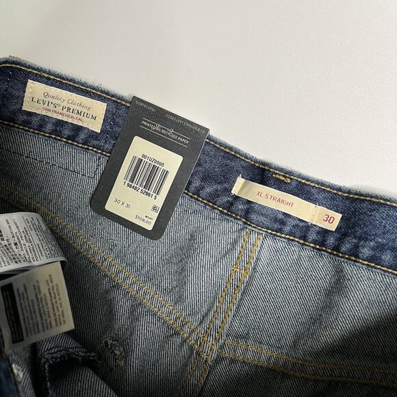 Levi's Premium XL Straight Seamed Jeans Forbidden Fruit Wash Skinny Belt NWT 30 - Picture 5 of 5